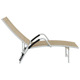 Sun Lounger Textilene and Aluminium Cream