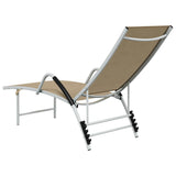 Sun Lounger Textilene and Aluminium Cream