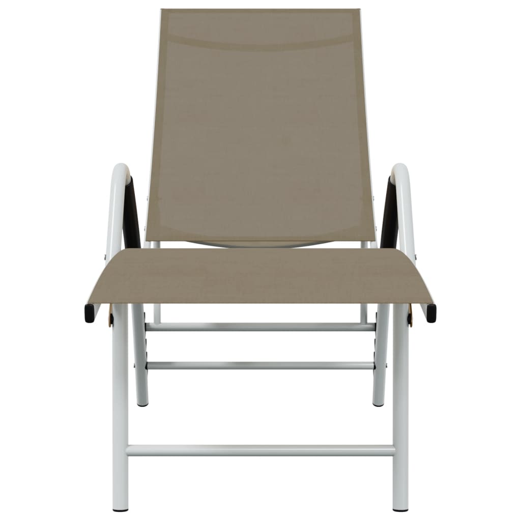 Sun Lounger Textilene and Aluminium Taupe