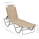 Sun Lounger Aluminium and Textilene Cream
