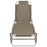 Sun Lounger Aluminium and Textilene Taupe