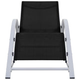 Sunlounger Textilene and Aluminium Black