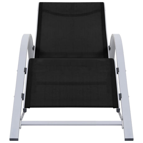 Sunlounger Textilene and Aluminium Black