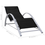 Sunlounger Textilene and Aluminium Black