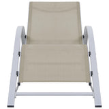 Sun Loungers 2 pcs with Table Aluminium Cream