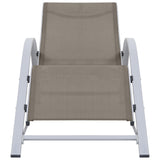 Sun Loungers 2 pcs with Table Aluminium Taupe