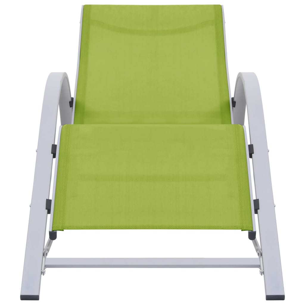 Sunlounger Textilene and Aluminium Green
