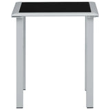 Garden Table Black and Silver 41x41x45 cm Steel and Glass
