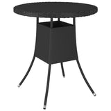 Garden Table Black 70x70x73 cm Poly Rattan