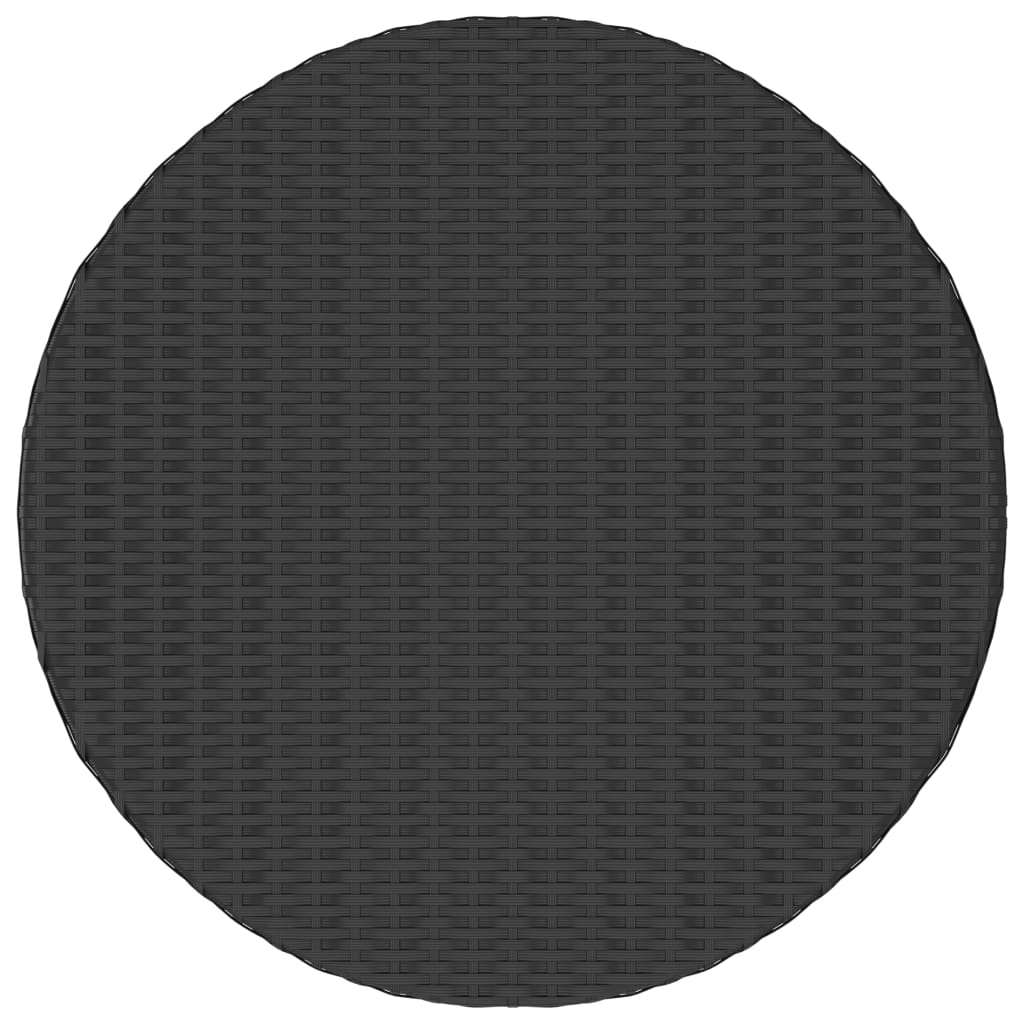 Garden Table Black 70x70x73 cm Poly Rattan