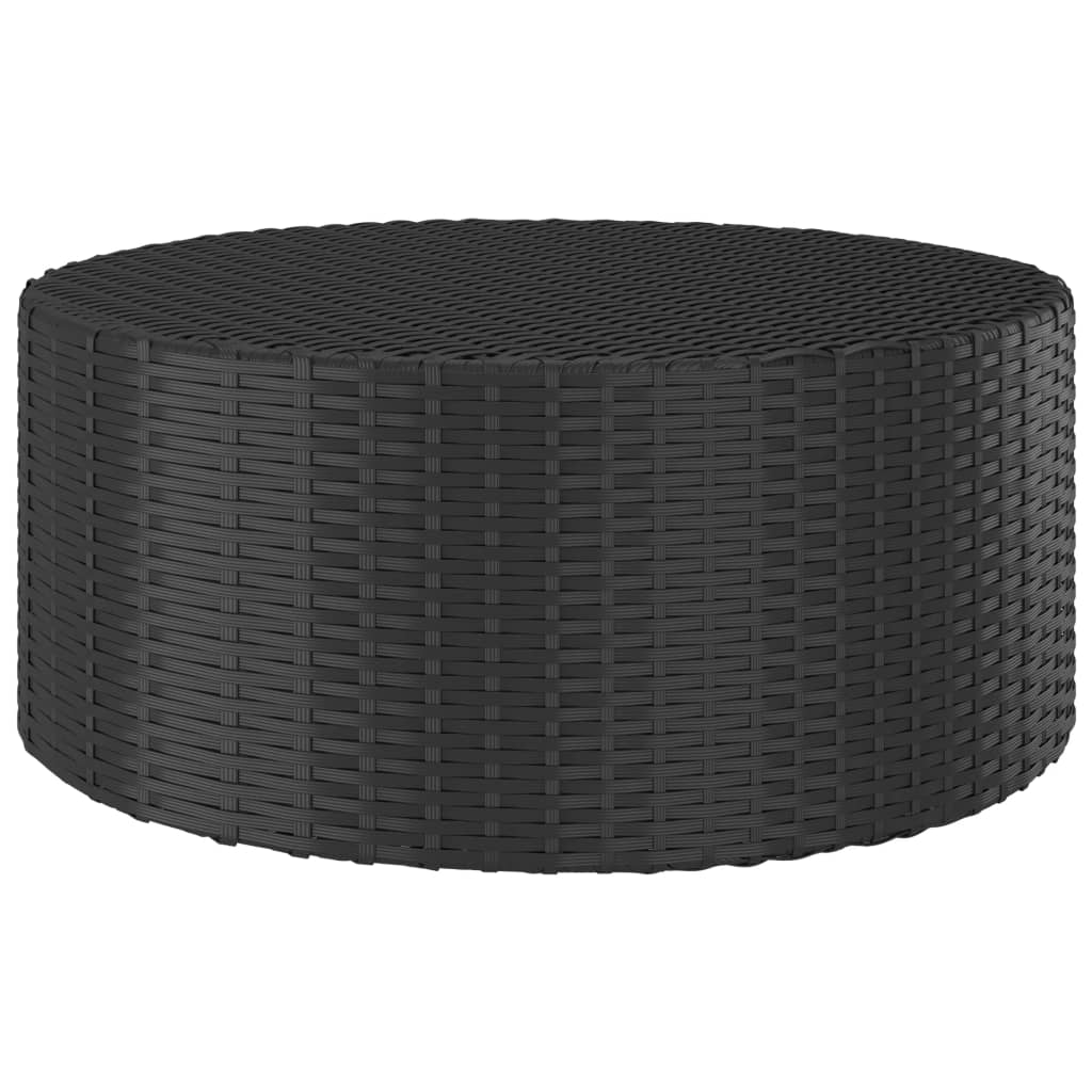 Tea Table Black 68x68x30 cm Poly Rattan