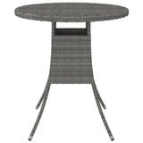 Garden Table Grey 70x70x73 cm Poly Rattan