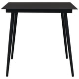 Garden Dining Table Black 80x80x74 cm Steel and Glass