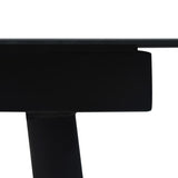 Garden Dining Table Black 190x90x74 cm Steel and Glass