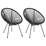 Garden Moon Chairs 2 pcs Rattan Black