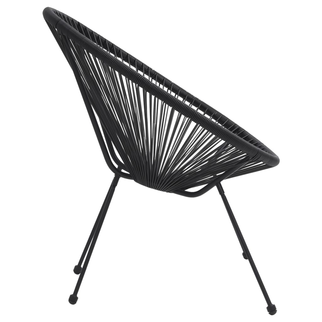 Garden Moon Chairs 2 pcs Rattan Black