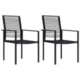 Garden Chairs 2 pcs PVC Rattan Black