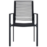 Garden Chairs 2 pcs PVC Rattan Black