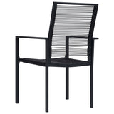 Garden Chairs 2 pcs PVC Rattan Black