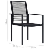 Garden Chairs 4 pcs PVC Rattan Black