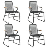 Garden Chairs 4 pcs Black 58x59x85.5 cm PVC Rattan