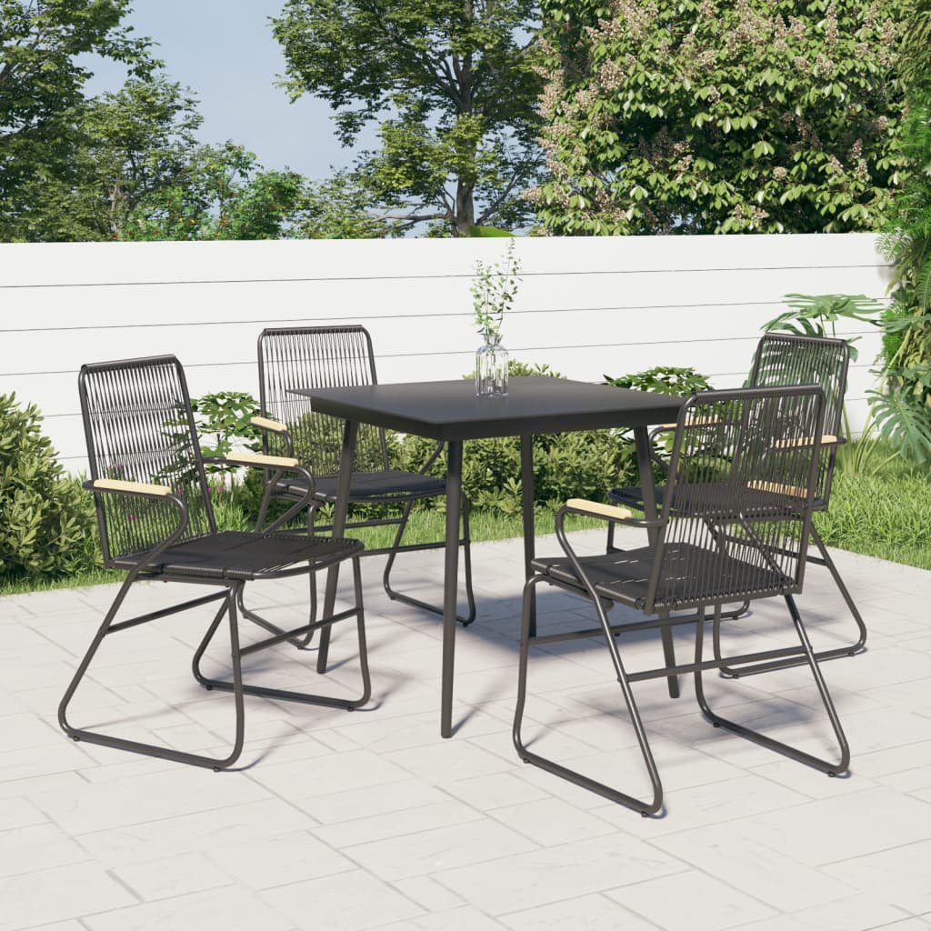 Garden Chairs 4 pcs Black 58x59x85.5 cm PVC Rattan