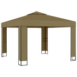 Gazebo with Double Roof 3x3x2.7 m Taupe 180 g/m²