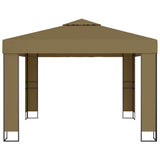 Gazebo with Double Roof 3x3x2.7 m Taupe 180 g/m²