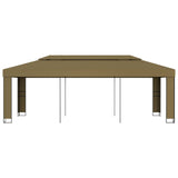 Gazebo with Double Roof 3x6 m Taupe 180 g/m²