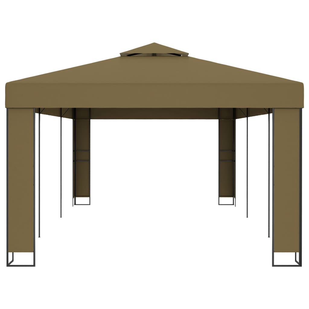 Gazebo with Double Roof 3x6 m Taupe 180 g/m²