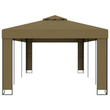 Gazebo with Double Roof 3x6 m Taupe 180 g/m²