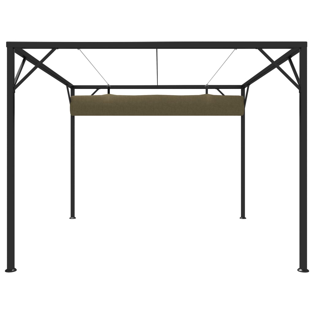 Garden Gazebo with Retractable Roof 3x3 m Taupe 180 g/m²