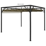 Garden Gazebo with Retractable Roof 3x3 m Taupe 180 g/m²