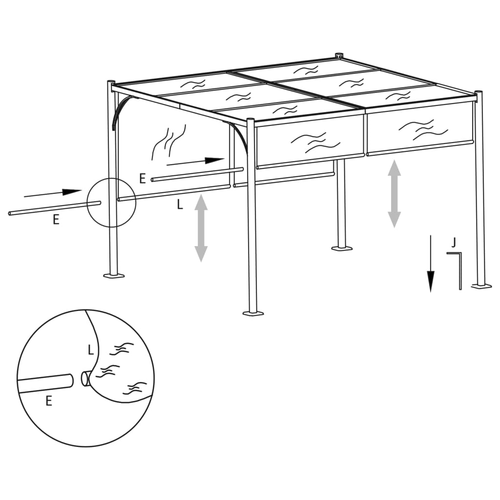 Garden Pergola with Retractable Roof 3x3 m Taupe 180 g/m²
