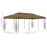 Garden Gazebo 6x3x2.7 m Taupe 180 g/m²