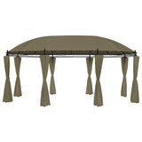 Gazebo with Curtains 520x349x255 cm Taupe 180 g/m²