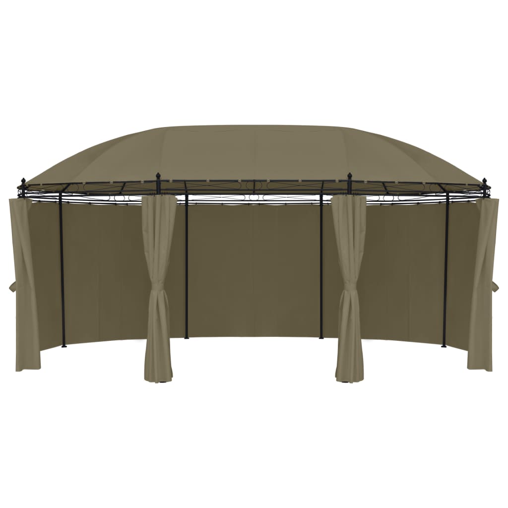 Gazebo with Curtains 520x349x255 cm Taupe 180 g/m²