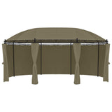 Gazebo with Curtains 520x349x255 cm Taupe 180 g/m²