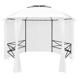 Garden Marquee with Curtains 360x312x265 cm White 180 g/m²