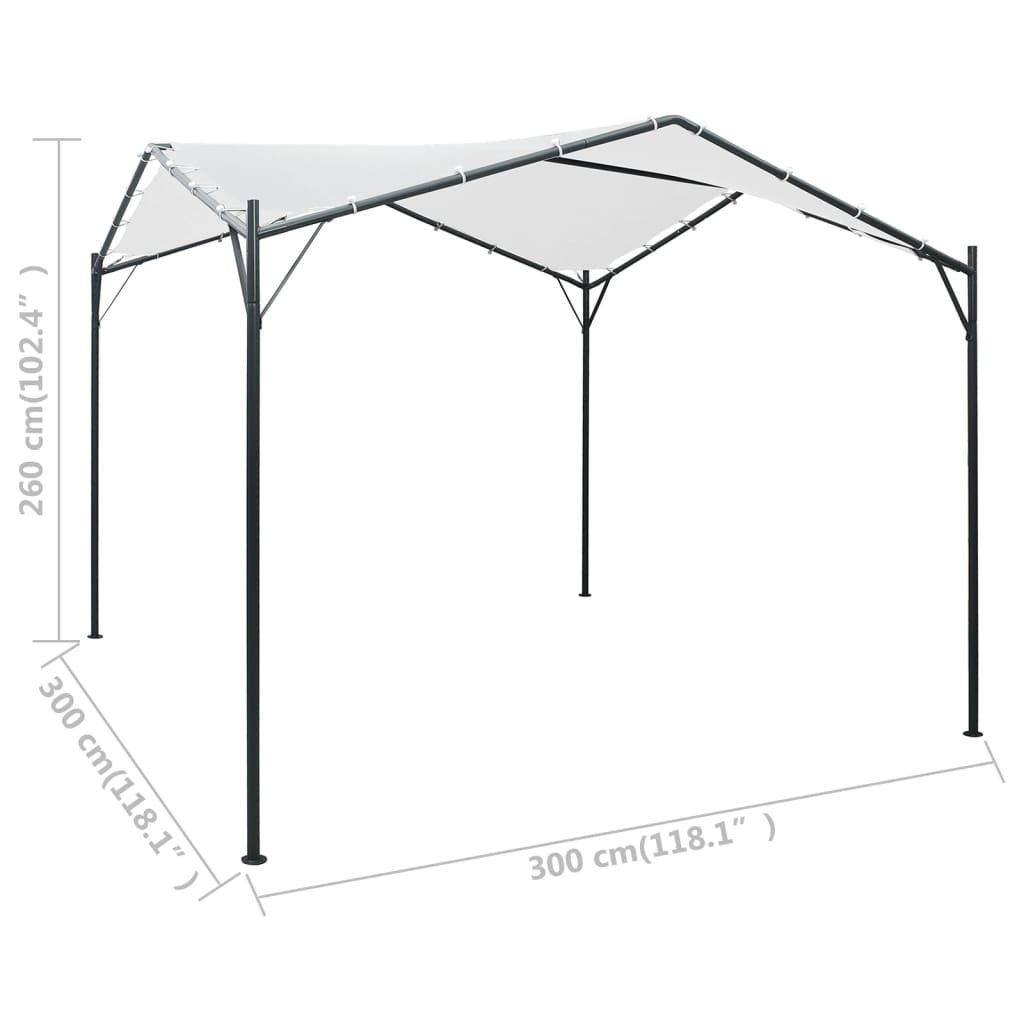 Gazebo 3x3x2.6 m White 180 g/m²