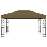 Gazebo with Double Roof 3x4 m Taupe 180 g/m²