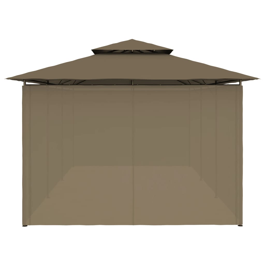 Gazebo with Curtains 600x298x270 cm Taupe 180 g/m²