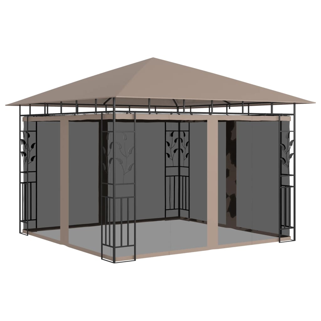 Gazebo with Mosquito Net 3x3x2.73 m Taupe 180 g/m²