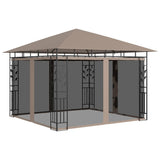 Gazebo with Mosquito Net 3x3x2.73 m Taupe 180 g/m²