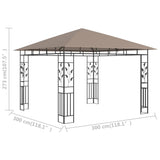 Gazebo with Mosquito Net 3x3x2.73 m Taupe 180 g/m²