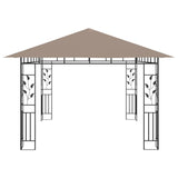 Gazebo with Mosquito Net 4x3x2.73 m Taupe 180 g/m²