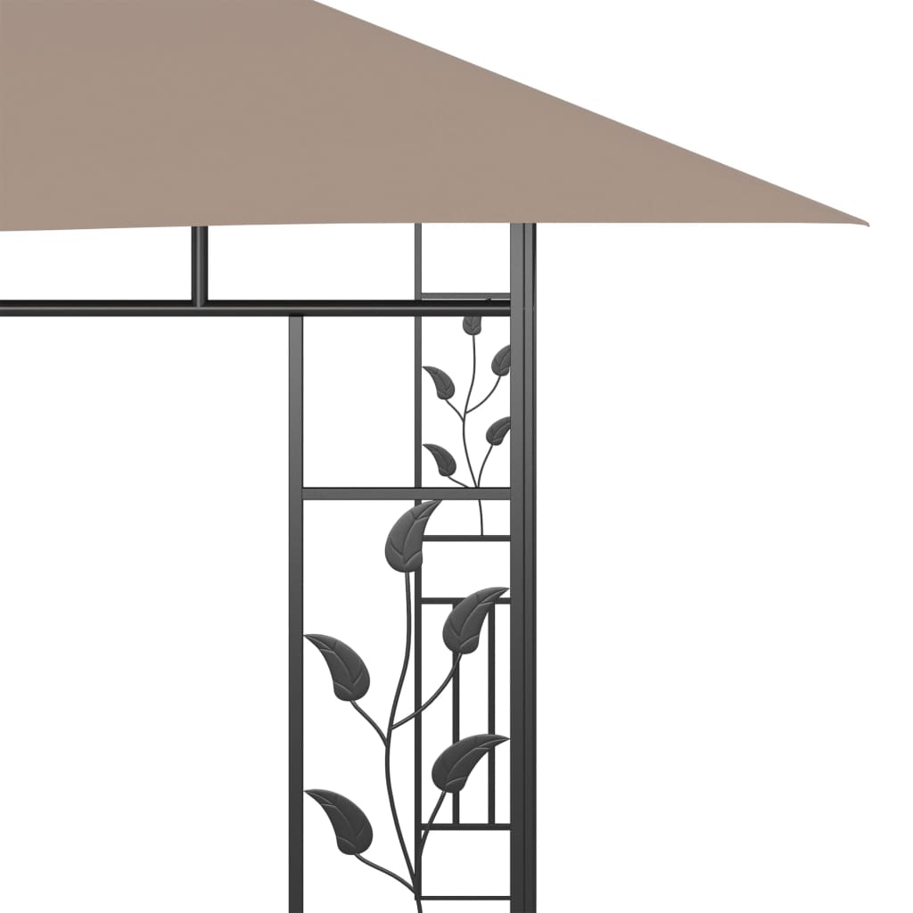 Gazebo with Mosquito Net 4x3x2.73 m Taupe 180 g/m²