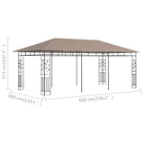 Gazebo with Mosquito Net 6x3x2.73 m Taupe 180 g/m²