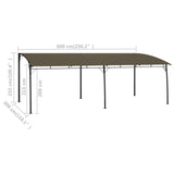 Garden Sunshade Awning 6x3x2.55 m Taupe