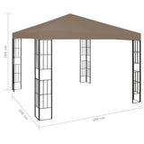 Gazebo 3x3 m Taupe